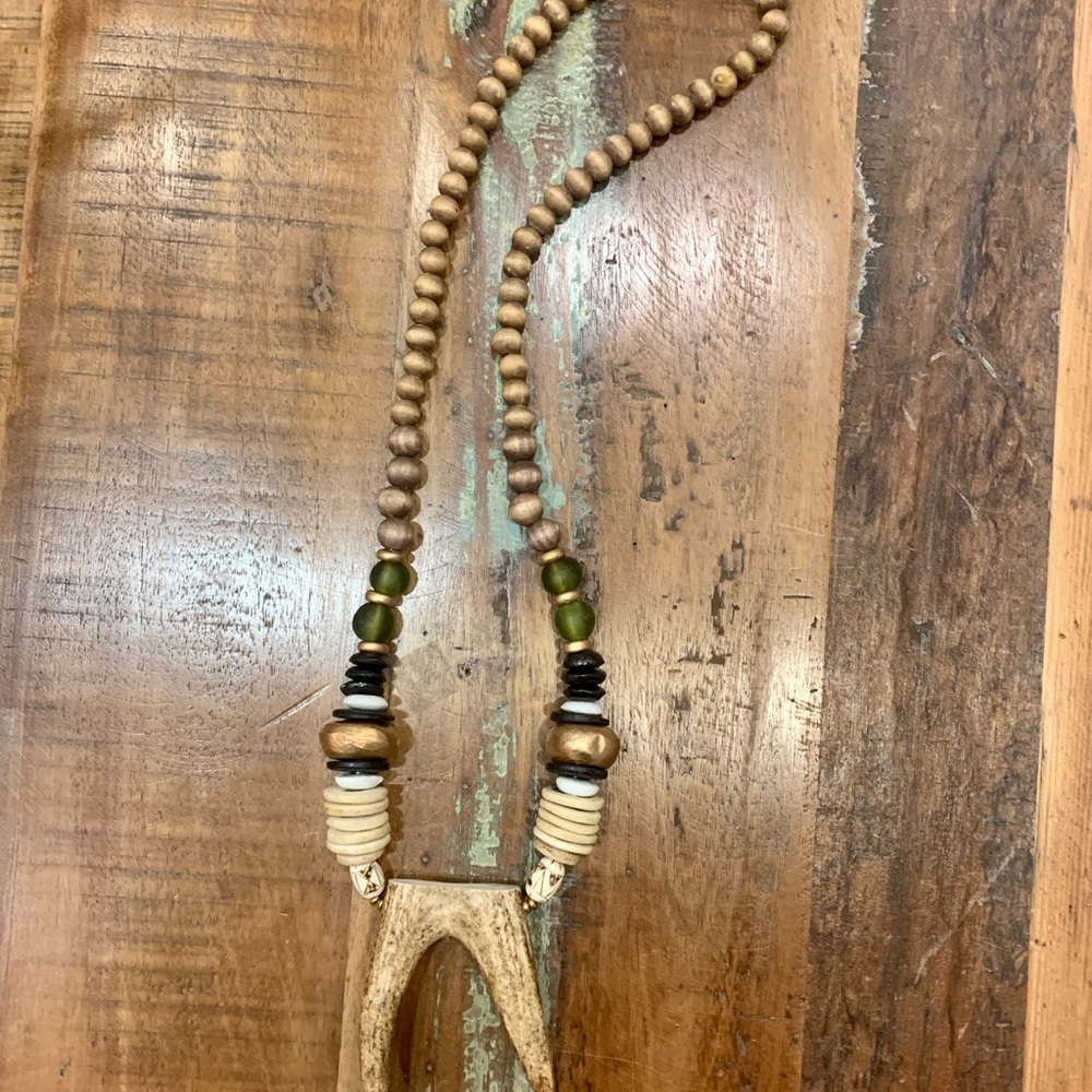 🌾Artisan Antler Pendant Necklace